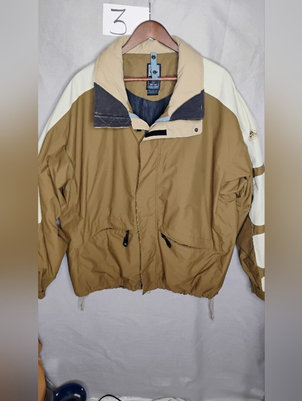 Vintage Nike ACG Outer Layer 3 Jacket Mens Xtra Large Tan Beige Brown Ski Shell